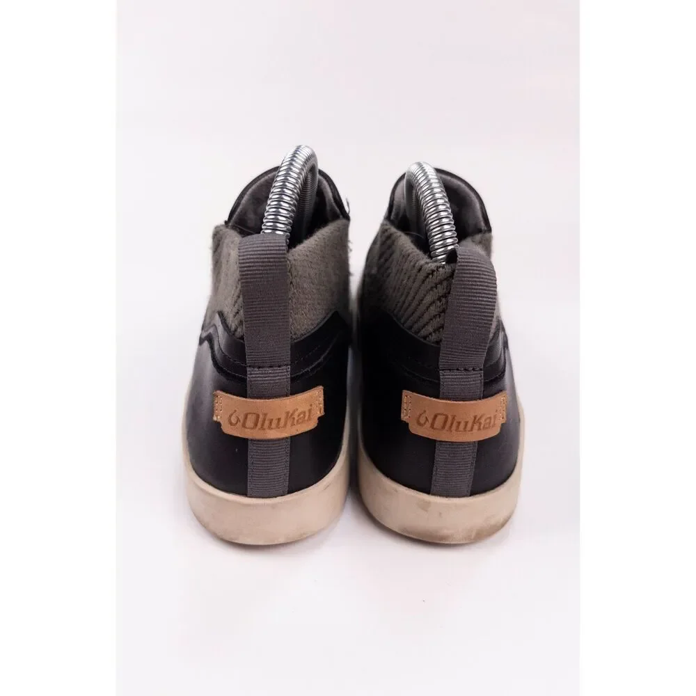 OluKai Noke Womens 7 Black Leather Chelsea Sneaker Shoes RARE Sample 20475